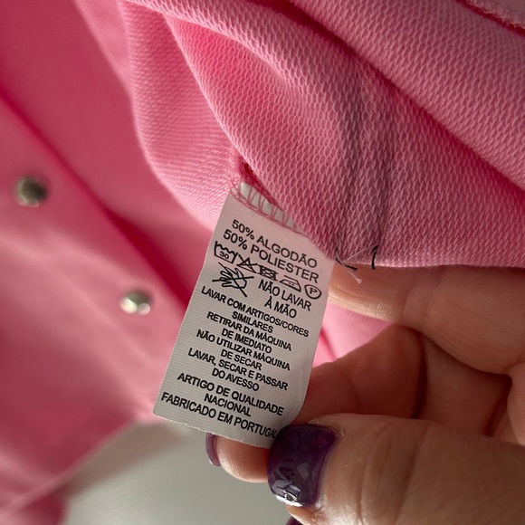 Pink Button-Up Cardigan with Ruffle Details - Picture 4 of 5